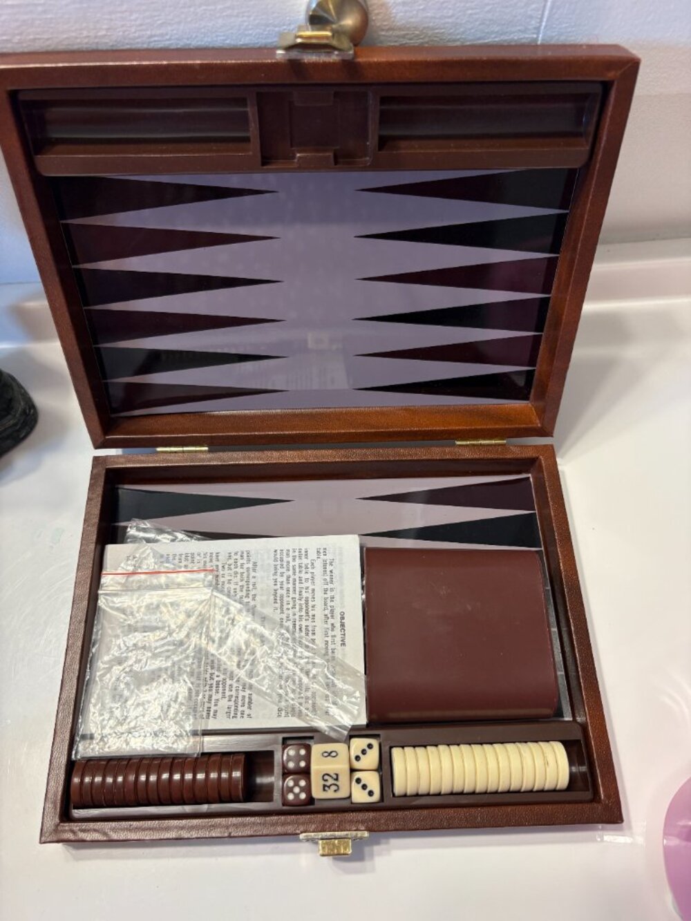 Vintage Magnetic Travel Backgammon Game with Box